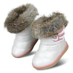 Теплые детские зимние сапожки с крылышками, белые цена и информация | Детская зимняя обувь | 220.lv