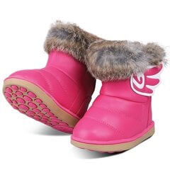 Теплые детские зимние сапожки с крылышками, розовые цена и информация | Детская зимняя обувь | 220.lv