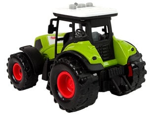 Зеленый трактор 1:24, фермерская ложка, крокодилы, ложка, резиновые колеса цена и информация | Конструктор автомобилей игрушки для мальчиков | 220.lv