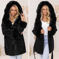 Пальто женское из шерсти альпака, черное цена и информация | Женские пальто | 220.lv