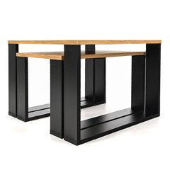 Kafijas galdiņu komplekts Lehmann Loft Retro Bench, 60x60x42 cm, gaiši brūns цена и информация | Журнальные столики | 220.lv