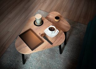 Kafijas galdiņu komplekts Lehmann Loft Table2, 56x54x42 cm, ozols цена и информация | Журнальные столики | 220.lv