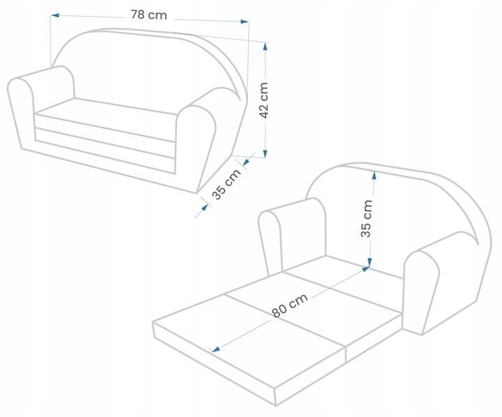 Bērnu dīvāns ar iespēju paplašināt Tex-Im, SM25, daudzkrāsains cena un informācija | Sēžammaisi, klubkrēsli, pufi bērniem | 220.lv