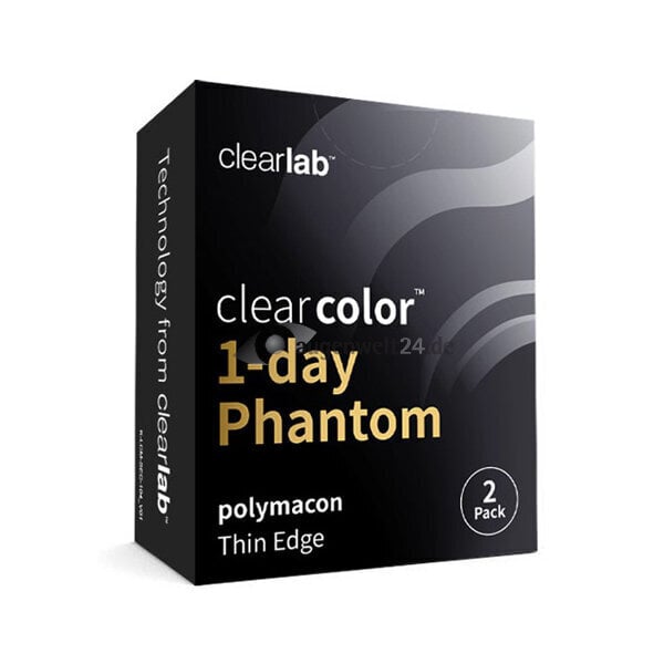 Krāsainās kontaktlēcas Clearcolor Phantom 1Day Black Out FN101N, melnas, 2 gab. cena un informācija | Kontaktlēcas | 220.lv