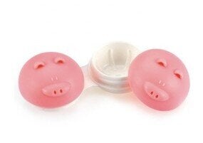 Горизонтальный контейнер для контактных линз 3D CLC Piggy, розовый цена и информация | Аксессуары для очков и линз | 220.lv
