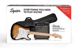 Elektriskās ģitāras komplekts Fender Squier Sonic Strat, Frontman 10G cena un informācija | Ģitāras | 220.lv