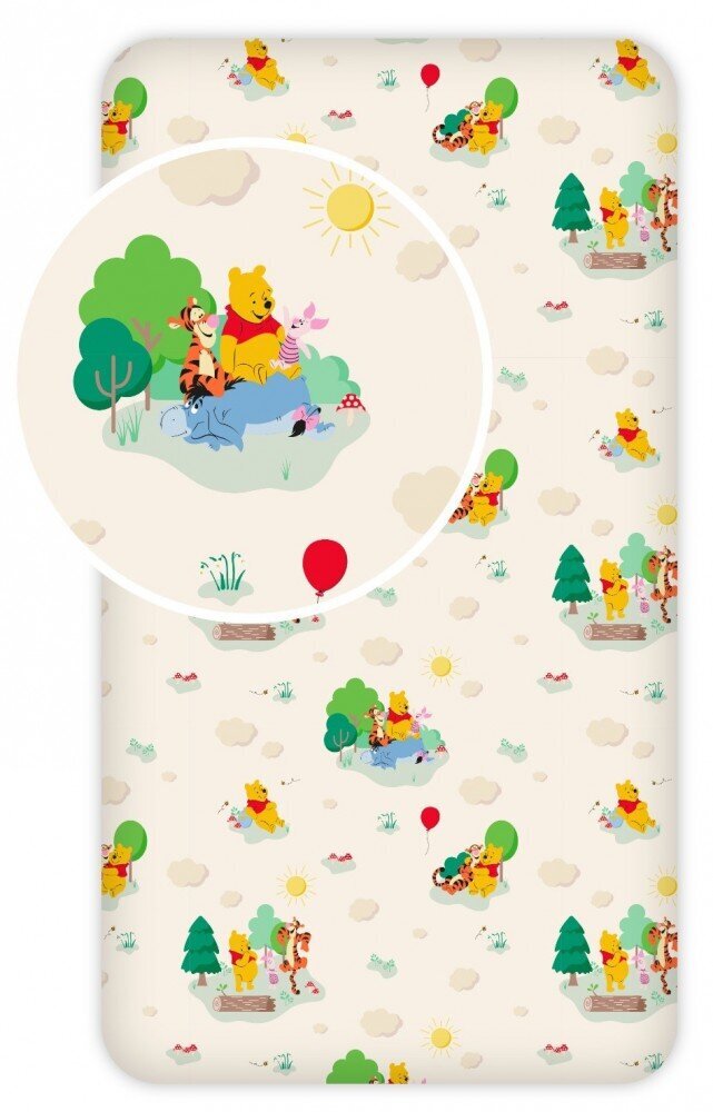 Disney Winnie the Pooh Play Palags ar gumiju 90x200 cm cena un informācija | Palagi | 220.lv