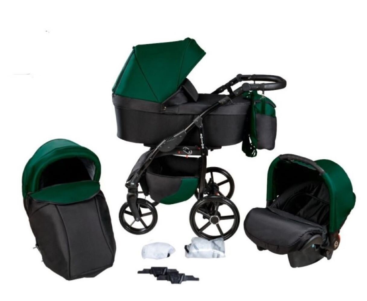 Universālie rati Boston Travel System 3in1, Green cena un informācija | Bērnu rati | 220.lv