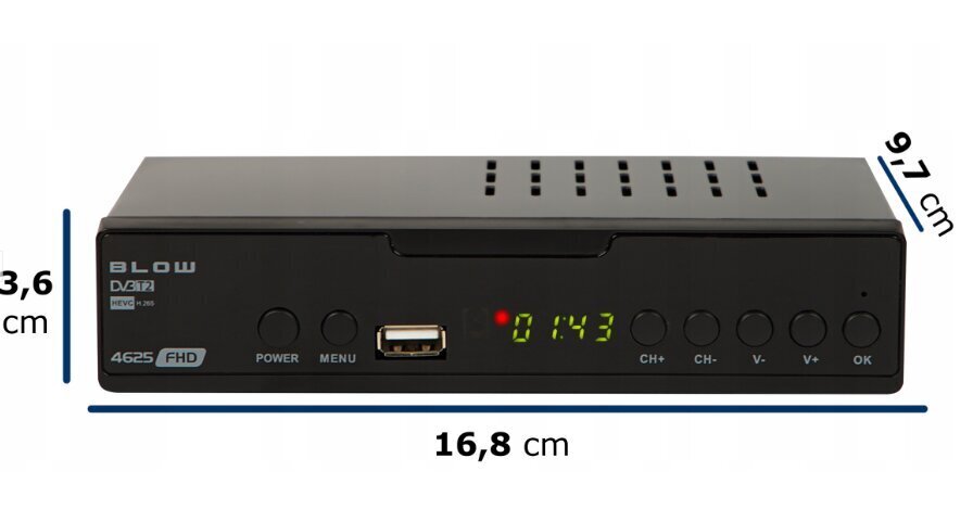Tuner DVB-T2 Blow 4625FHD cena un informācija | TV uztvērēji | 220.lv