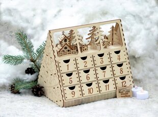 Koka adventes kalendārs Nr. 1 cena un informācija | Ziemassvētku dekorācijas | 220.lv