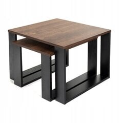 Kafijas galdiņu komplekts Lehmann Loft Retro Bench, 60x60x42 cm, brūns cena un informācija | Žurnālgaldiņi | 220.lv