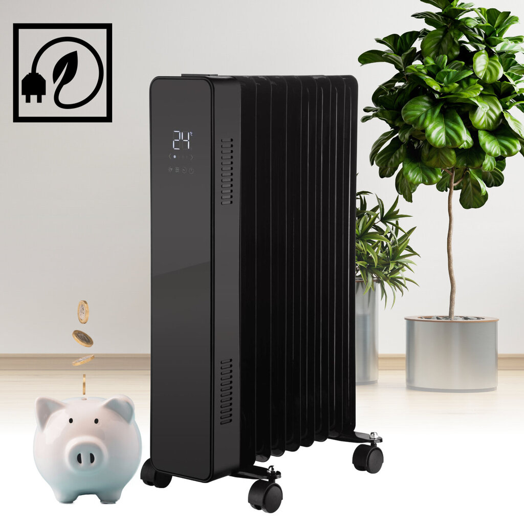 Simple-Black eļļas sildītājs, 2500 W cena un informācija | Sildītāji | 220.lv