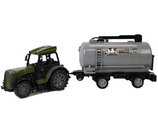 Tālvadības pults vadāms zaļš traktors ar piena tvertni cena un informācija | Rotaļlietas zēniem | 220.lv