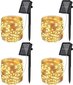 Mikro LED gaismas virtene ar saules paneli, dzeltenā krāsā, 10 m cena un informācija | Āra apgaismojums | 220.lv