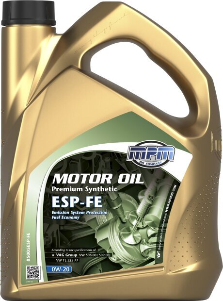 Eļļa MPM Motoreļļa 0W20 Premium Sintētiskā ESP-FE 5L (05005ESP-FE) cena un informācija | Motoreļļas | 220.lv