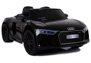 Одноместный электромобиль для детей Audi R8 Spyder, черный цена и информация | Электромобили для детей | 220.lv