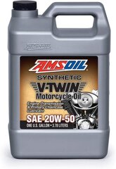 Eļļa AMSOIL 20W-50 sintētiskā motociklu eļļa 3.784l (MCV1G) cena un informācija | Motoreļļas | 220.lv