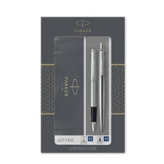 Tintes pildspalva un pildspalva Parker Jotter Stainless Steel CT 2093258 cena un informācija | Rakstāmpiederumi | 220.lv