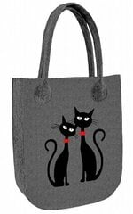 Eko filca rokassomiņa sievietēm City Black Cats цена и информация | Женские сумки | 220.lv