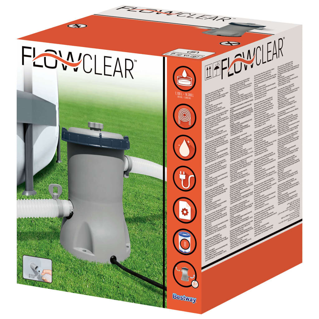 Baseina sūknis ar filtru Bestway Flowclear, 2006 l/h cena un informācija | Baseina filtri | 220.lv
