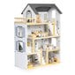 Leļļu namiņš ar 18 koka mēbeļu komplektu Eco Toys W06A392, pelēks cena un informācija | Rotaļlietas meitenēm | 220.lv