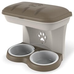 Barošanas stacija suņiem ar 2 bļodām, 1,6 l cena un informācija | Bļodas, kastes pārtikas | 220.lv