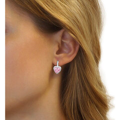 Silvego Серебряные серьги с розовыми сердечками LPS0629EP sSL3585 цена и информация | Серьги | 220.lv
