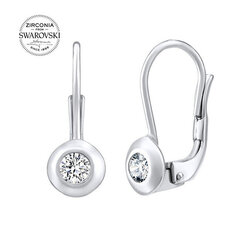 Silvego Блестящие серебряные серьги с прозрачными цирконами Swarovski SILVEGO31442w sSL3567 цена и информация | Серьги | 220.lv