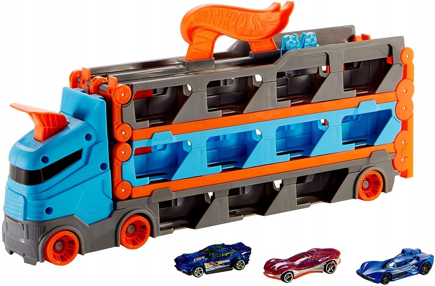 Transporter sacīkšu trase Hot Wheels City2,zils cena un informācija | Rotaļlietas zēniem | 220.lv