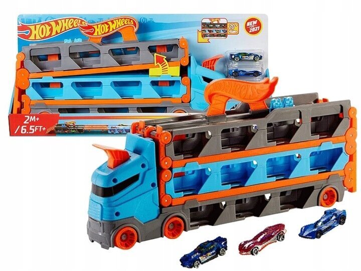 Transporter sacīkšu trase Hot Wheels City2,zils цена и информация | Rotaļlietas zēniem | 220.lv