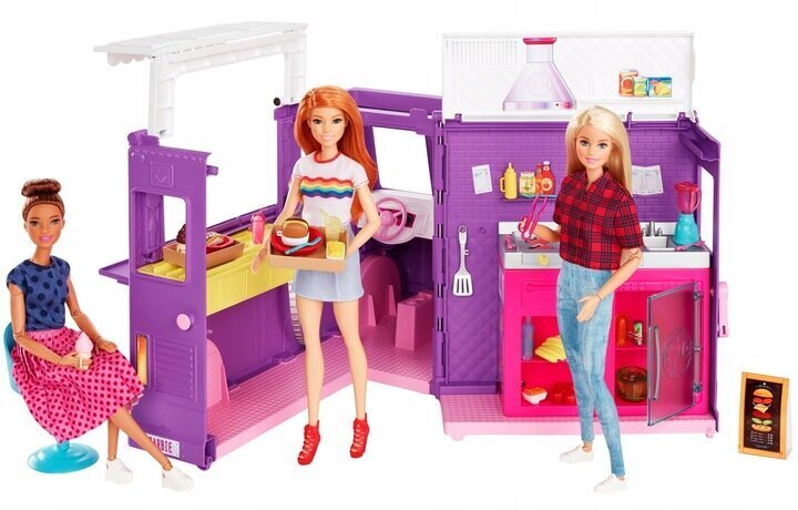 Mašīna lellei Barbie Foodtruck GMW07, violets цена и информация | Rotaļlietas meitenēm | 220.lv