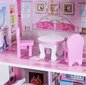 Koka leļļu namiņš ar piederumiem Costway, rozā, 61 x 26,5 x 71 cm cena un informācija | Rotaļlietas meitenēm | 220.lv