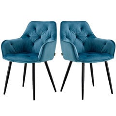 2 mīksto krēslu komplekts, Viking, Prince, zils cena un informācija | Virtuves un ēdamistabas krēsli | 220.lv