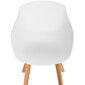 Skandināvu plastmasas krēsls ar koka kājām, 2 gab., balts цена и информация | Biroja krēsli | 220.lv