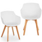 Skandināvu plastmasas krēsls ar koka kājām, 2 gab., balts cena un informācija | Biroja krēsli | 220.lv