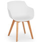 Skandināvu plastmasas krēsls ar koka kājām, 2 gab., balts cena un informācija | Biroja krēsli | 220.lv