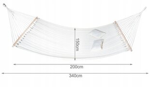 Divvietīgs dārza šūpuļtīkls Malatec 10202, 340x150 cm, balts цена и информация | Malatec Садовая мебель | 220.lv