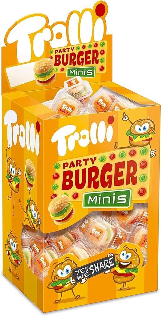 Želejas konfektes Trolli Burger Minis, 10g x 80 gab. цена и информация | Saldumi | 220.lv