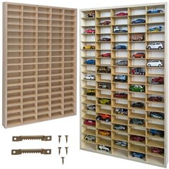Полка деревянная для машин Kruzzel, 78,5х50 см, коричневый цвет цена и информация | Полки для книг и игрушек | 220.lv