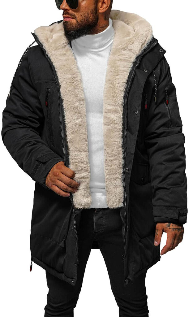 J.Style Jakas Parka Black 5M3123-392 5M3123-392/M cena un informācija | Vīriešu virsjakas | 220.lv