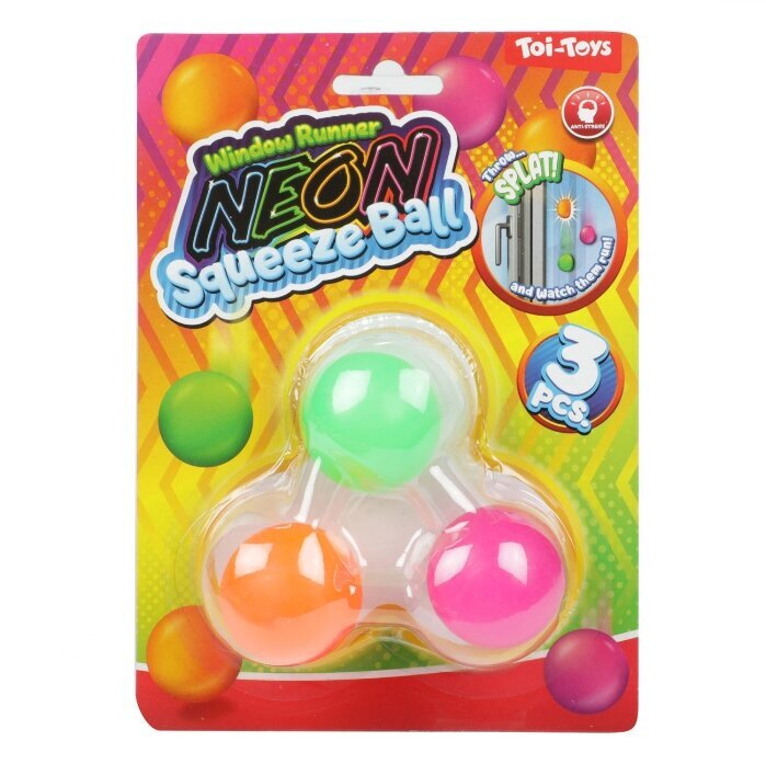 Neona lipīgas krāsainas bumbiņas Toi Toys, 3gab. cena un informācija | Attīstošās rotaļlietas | 220.lv