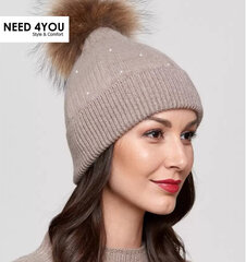 Женская шапка Need 4You, бежевая цена и информация | Женские шапки | 220.lv