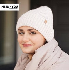 Sieviešu cepure Need 4You, balta, merino vilnas цена и информация | Женские шапки | 220.lv
