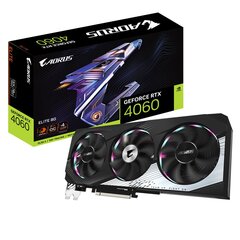 Gigabyte Aorus GeForce RTX 4060 Elite 8G (GV-N4060AORUS E-8GD) цена и информация | Видеокарты (GPU) | 220.lv