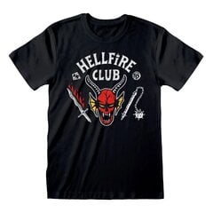 T-krekls vīriešiem Stranger Things Hellfire Club Logo, melns cena un informācija | Vīriešu T-krekli | 220.lv
