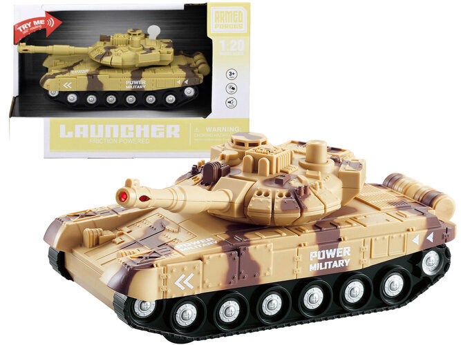 Militāra rotaļu tanks ar skaņām un gaismām Launcher, rudas цена и информация | Rotaļlietas zēniem | 220.lv