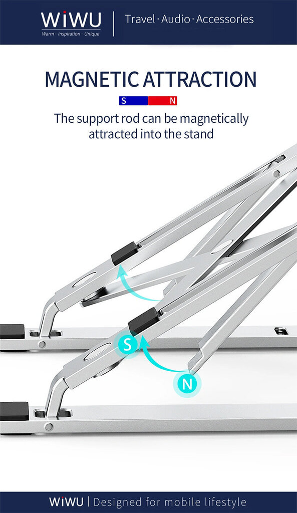 WiWU Laptop stand S400 cena un informācija | Portatīvo datoru dzesēšanas paliktņi un citi piederumi | 220.lv