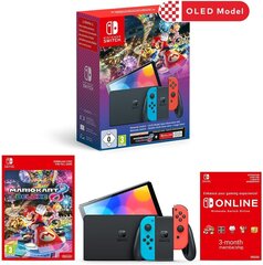 Nintendo Switch OLED bundle Mario Kart 8 Deluxe Bundle + NSO цена и информация | Игровые приставки | 220.lv