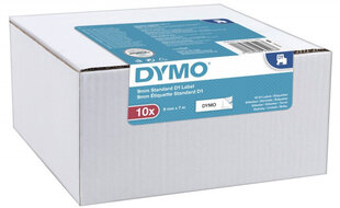 Dymo D1 этикетка 9 ммx7 м 10 шт., черный/белый цена и информация | Аксессуары для принтера | 220.lv