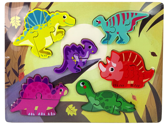 Koka puzle Dinozauri cena un informācija | Puzles, 3D puzles | 220.lv